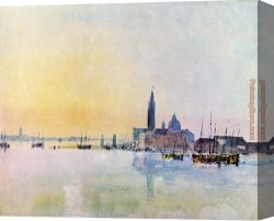 Joseph Mallord William Turner Canvas Paintings - Venice San Guirgio from the Dogana Sunrise by Joseph Mallord William Turner