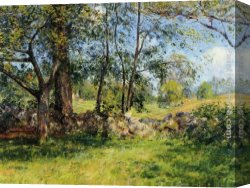 Summer Landscape Aka Woman with a Parasol in a Garden Canvas Paintings - Summer Landscape by Joseph Rodefer de Camp