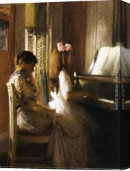 Lessons Canvas Paintings - The Music Lesson by Joseph Rodefer de Camp