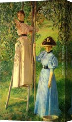 Pear Canvas Paintings - The Pear Orchard by Joseph Rodefer de Camp