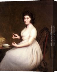 Abney Canvas Paintings - Portrait of Mrs Abney by Joseph Wright of Derby