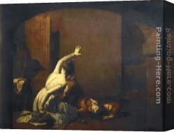 Romeo And Juliet Canvas Paintings - Romeo and Juliet by Joseph Wright of Derby