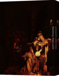 Stone Canvas Paintings - The Alchemist in Search of the Philosopher's Stone by Joseph Wright of Derby