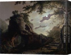 Tomb Canvas Paintings - Virgil's Tomb by Joseph Wright of Derby