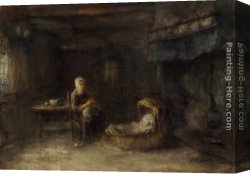 Quiet Canvas Paintings - The Quiet Moment by Jozef Israels
