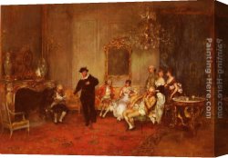 Receiving Canvas Paintings - Receiving The News by Juan Antonio Gonzalez