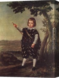 Infante Canvas Paintings - Infante Don Baltazar Carlos by Juan Bautista Martinez del Mazo
