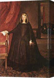Austria Canvas Paintings - The Empress Do&ntilde;a Margarita de Austria in Mourning Dress by Juan Bautista Martinez del Mazo