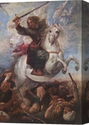 Battle Canvas Paintings - St James the Great in the Battle of Clavijo by Juan Carreno De Miranda