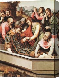 Stephen Canvas Paintings - The Entombment of St Stephen Martyr by Juan de Juanes