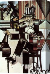 Man with Scythe Canvas Paintings - Man in the Cafe by Juan Gris