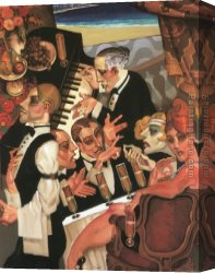 Palace Canvas Paintings - Copacabana Palace Hotel by Juarez Machado