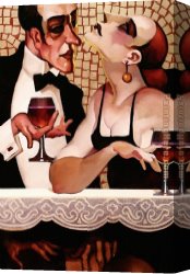 Ladies Canvas Paintings - Ladies and Gentlemen II by Juarez Machado