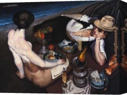 A Picnic on The Riverbank Canvas Paintings - Picnic At Ipanema by Juarez Machado