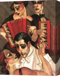 Musical Instruments Canvas Paintings - Silence with a Musical Sentence by Juarez Machado