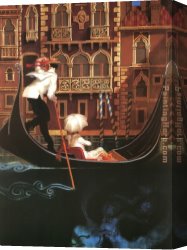 Design for The Grande Galerie in The Louvre Canvas Paintings - Sul Grande Canal Venezia by Juarez Machado