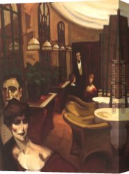 Terrace Canvas Paintings - Terrace Rendezvous by Juarez Machado