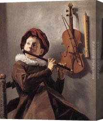 Flute Canvas Paintings - Young Flute Player by Judith Leyster