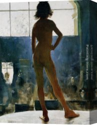 Jules Canvas Paintings - Le Jeune Modele Posant Dans L'Atelier by Jules-Alexis Muenier