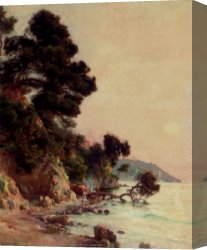 French Canvas Paintings - Woodburners on the French Coast by Jules-Alexis Muenier