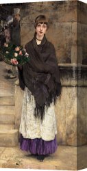 Marchande Canvas Paintings - Marchande de Fleurs &agrave; Londre by Jules Bastien-Lepage