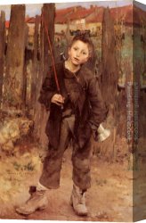 Jules Canvas Paintings - Pas Meche by Jules Bastien-Lepage