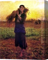 End of a Perfect Day Canvas Paintings - At The End of the Day by Jules Breton