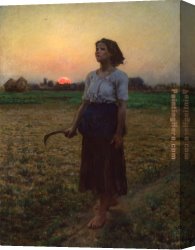 Song of The Dog Canvas Paintings - Song of the Lark by Jules Breton