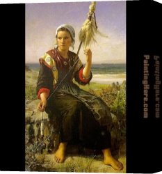 Jules Canvas Paintings - The Rest of the Haymakers by Jules Breton