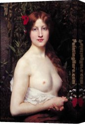 La Varenne De St. Hilaire Canvas Paintings - Fleurs des Champs by Jules Joseph Lefebvre