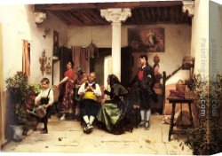 The Mystic Marriage of St Catherine Canvas Paintings - A Proposal of Marriage by Jules Worms