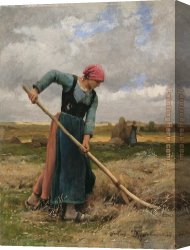 Julien Canvas Paintings - Faneuse by Julien Dupre