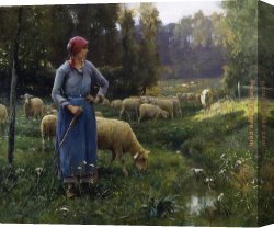 Julien Canvas Paintings - La Fermiere by Julien Dupre