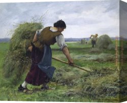 Julien Canvas Paintings - The Reapers by Julien Dupre