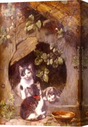 Julius Canvas Paintings - Playful Kittens by Julius Adam