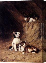 Julius Canvas Paintings - The Hayloft by Julius Adam