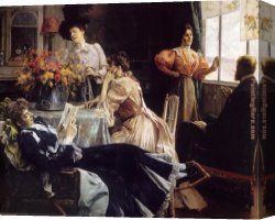 Julius Canvas Paintings - At Home by Julius LeBlanc Stewart