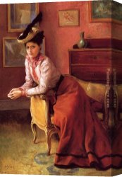 Julius Canvas Paintings - Elegante Au Sofa by Julius LeBlanc Stewart