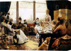 Julius Canvas Paintings - Five O'clock Tea by Julius LeBlanc Stewart