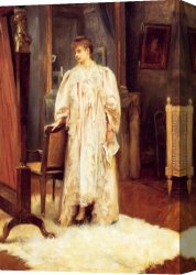 Julius Canvas Paintings - Lady In Her Boudoir by Julius LeBlanc Stewart