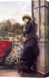 Julius Canvas Paintings - On The Terrace by Julius LeBlanc Stewart