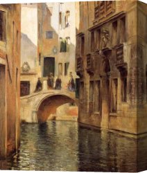 Julius Canvas Paintings - Venetian Canal by Julius LeBlanc Stewart