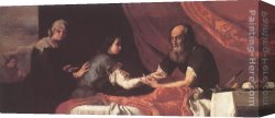 Blessing Canvas Paintings - Jacob Receives Isaac's Blessing by Jusepe de Ribera