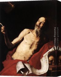Jusepe Canvas Paintings - St Jerome by Jusepe de Ribera