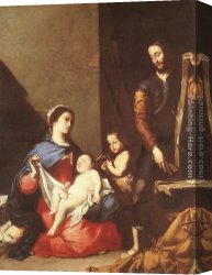 Holy Family Canvas Paintings - The Holy Family by Jusepe de Ribera