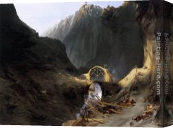 Building Canvas Paintings - Building the Devil's Bridge by Karl Blechen