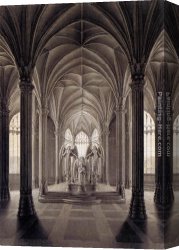 Queen Canvas Paintings - Study for a Monument to Queen Louise by Karl Friedrich Schinkel