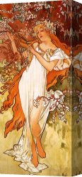 Alfons Mucha 3 Canvas Paintings - Alfons Mucha  1 by Kirill
