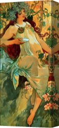 Alfons Mucha 3 Canvas Paintings - Alfons Mucha  2 by Kirill