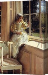 Lady Canvas Paintings - Sunshine by Lady Laura Teresa Alma-Tadema